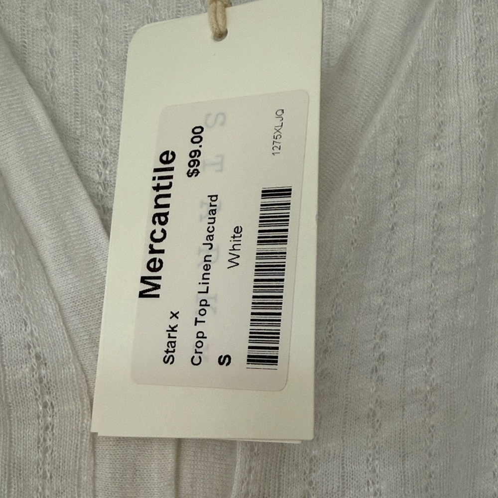 Stark X Linen Jacuard Crop Top NWT sz S - Picture 7 of 10